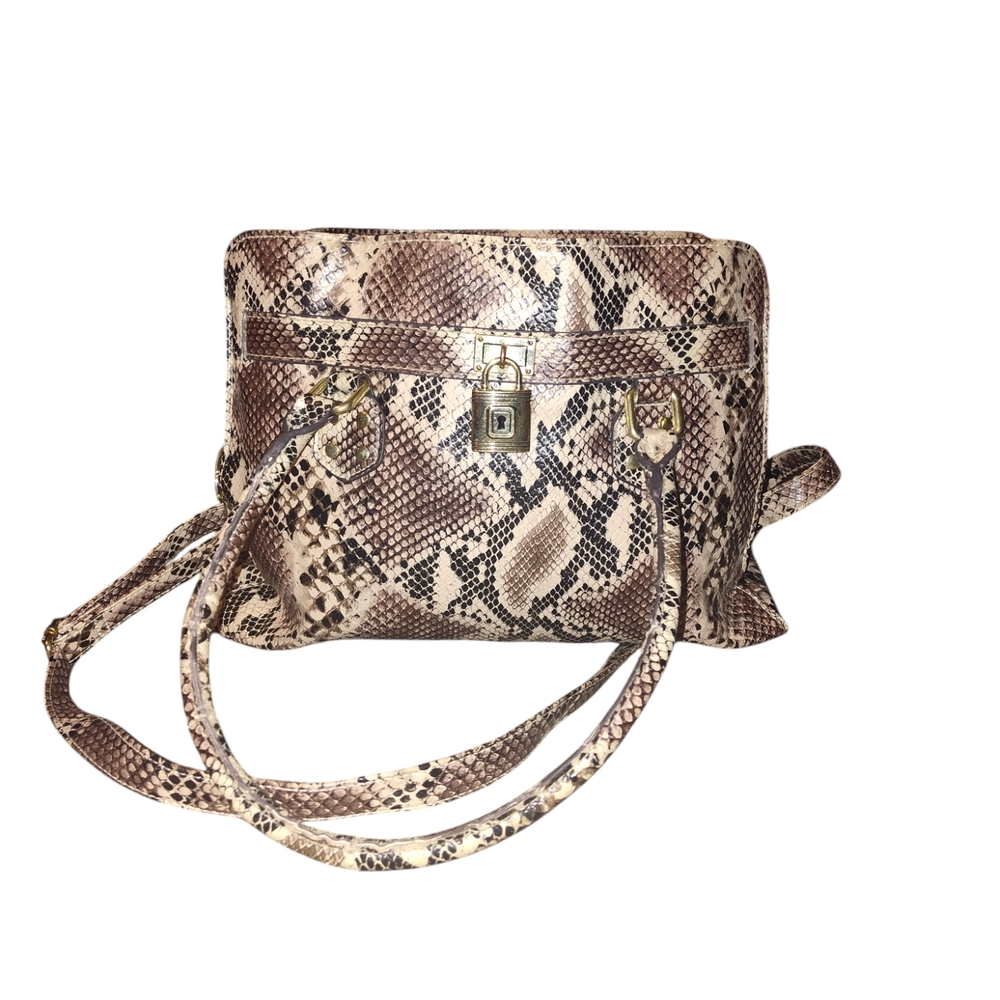 Vintage Snakeskin Patterned Women's Crossbody Bag